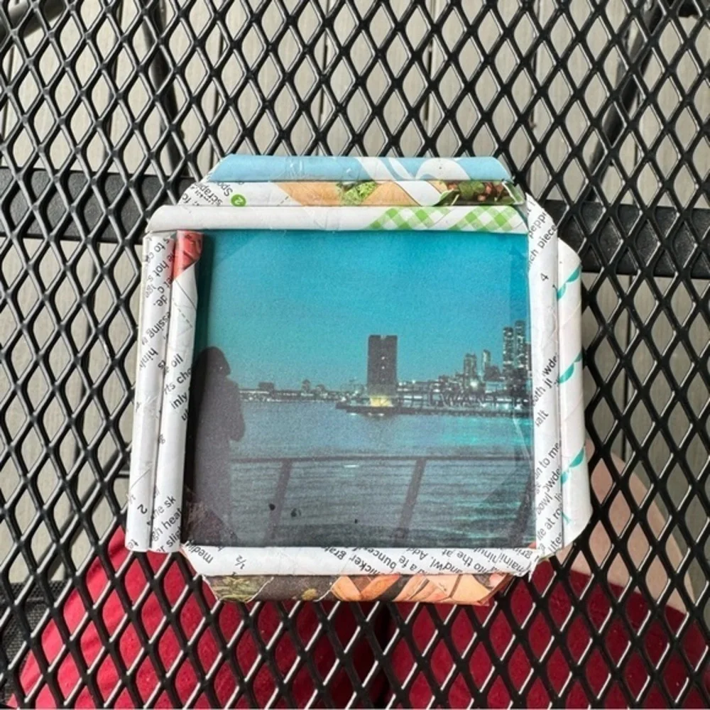 Framed NYC Photo | Handmade Recycled Magazine Frame | Square